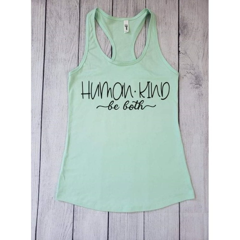 Mint "Human Kind Be Both" Racerback Tank Top